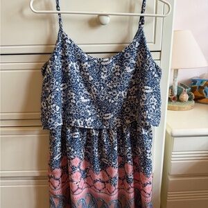 Abercrombie & Fitch Navy and Cream Floral Top